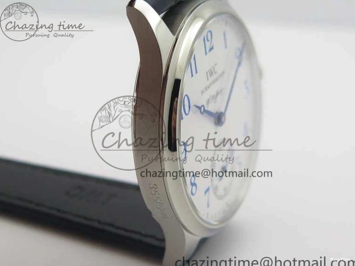 MIROTIME 0115 Portuguese Fa Jones IW544203 SS GSF 1:1 Best Edition White Dial On Leather Strap Trendsetting 7235